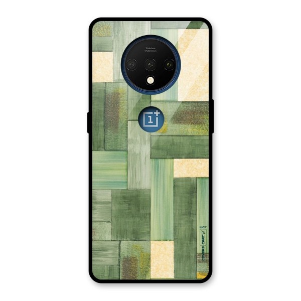 Wooden Green Texture Glass Back Case for OnePlus 7T