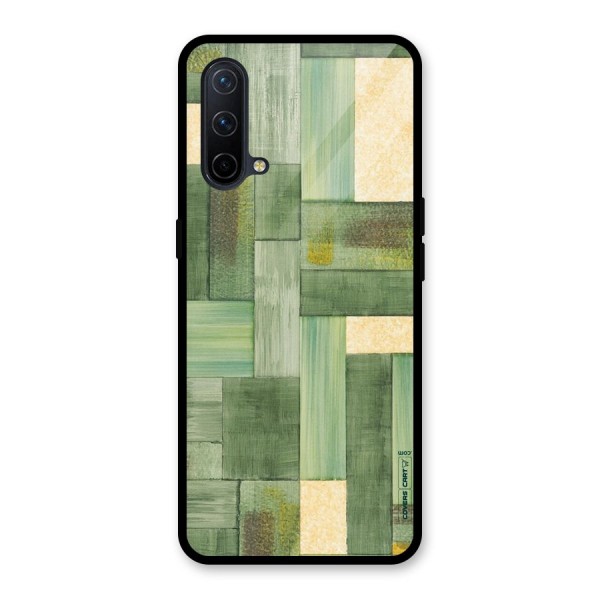 Wooden Green Texture Glass Back Case for OnePlus Nord CE 5G
