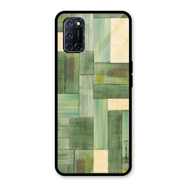 Wooden Green Texture Glass Back Case for Oppo A52