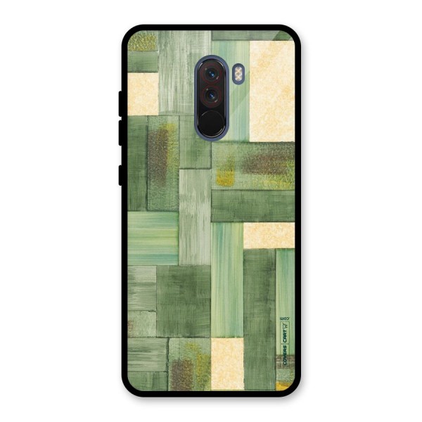 Wooden Green Texture Glass Back Case for Poco F1