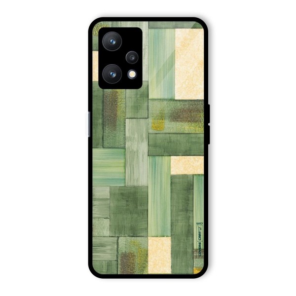 Wooden Green Texture Glass Back Case for Realme 9 Pro 5G