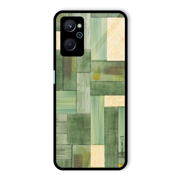 Wooden Green Texture Glass Back Case for Realme 9i