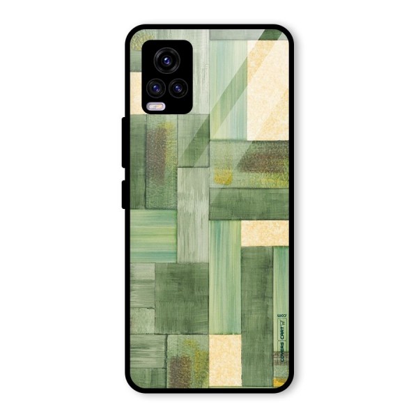 Wooden Green Texture Glass Back Case for Vivo V20