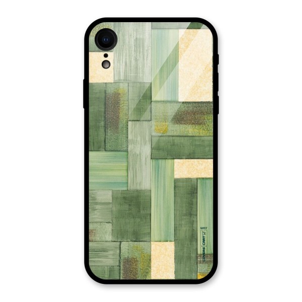 Wooden Green Texture Glass Back Case for XR