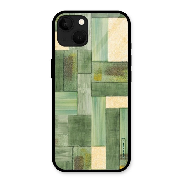 Wooden Green Texture Glass Back Case for iPhone 13