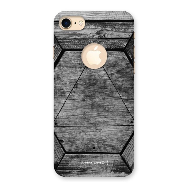 Wooden Hexagon Back Case for iPhone 8 Logo Cut