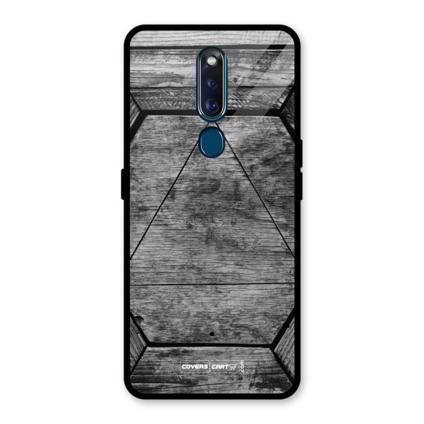 Wooden Hexagon Glass Back Case for Oppo F11 Pro