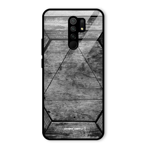 Wooden Hexagon Glass Back Case for Redmi 9 Prime