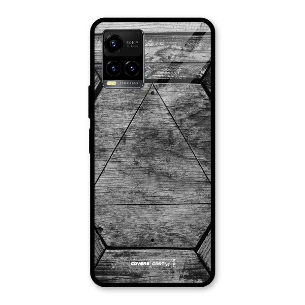 Wooden Hexagon Glass Back Case for Vivo Y21A