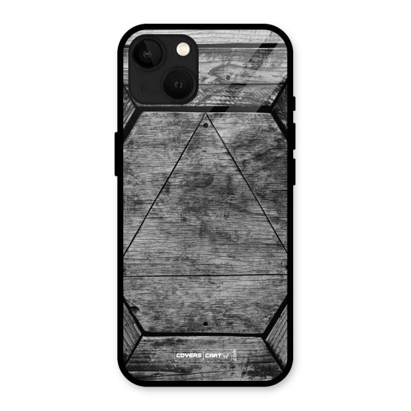 Wooden Hexagon Glass Back Case for iPhone 13