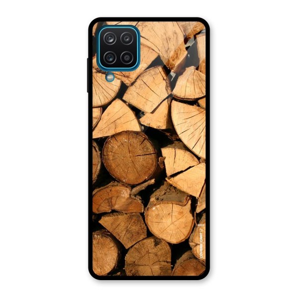 Wooden Logs Glass Back Case for Galaxy A12