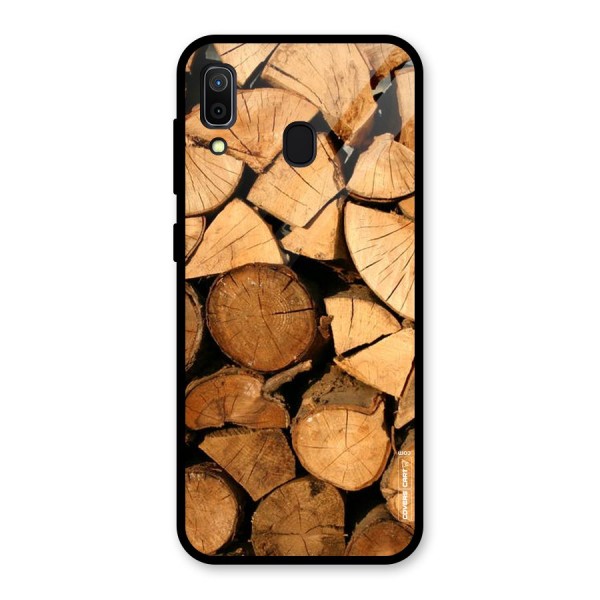 Wooden Logs Glass Back Case for Galaxy A30