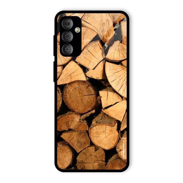 Wooden Logs Glass Back Case for Galaxy F23