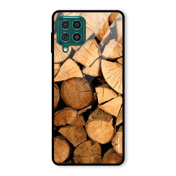 Wooden Logs Glass Back Case for Galaxy F62