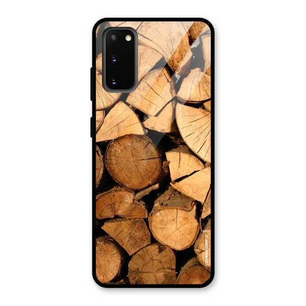 Wooden Logs Glass Back Case for Galaxy S20