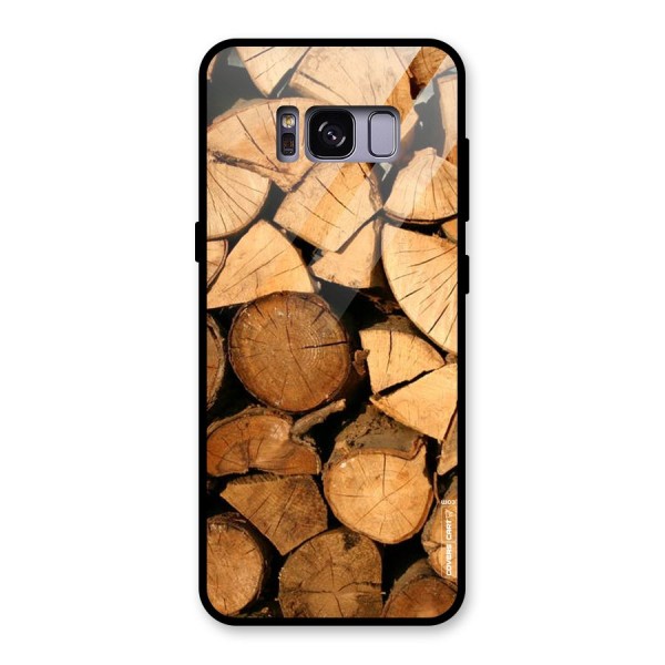 Wooden Logs Glass Back Case for Galaxy S8