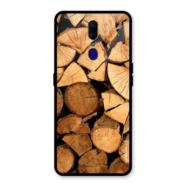 Wooden Logs Glass Back Case for Oppo F11