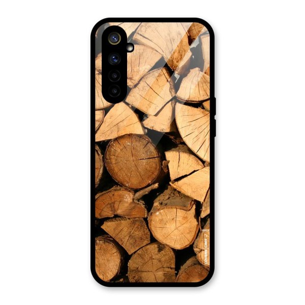 Wooden Logs Glass Back Case for Realme 6