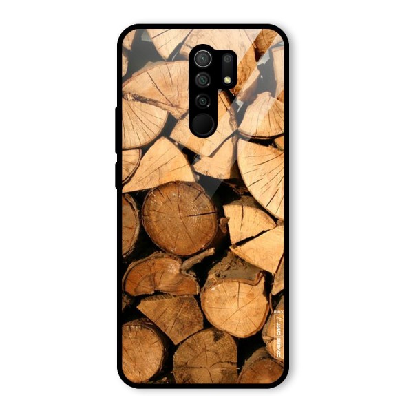 Wooden Logs Glass Back Case for Redmi 9 Prime