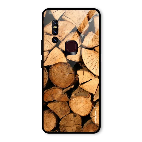 Wooden Logs Glass Back Case for Vivo V15