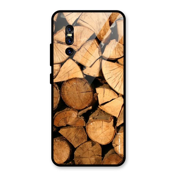 Wooden Logs Glass Back Case for Vivo V15 Pro