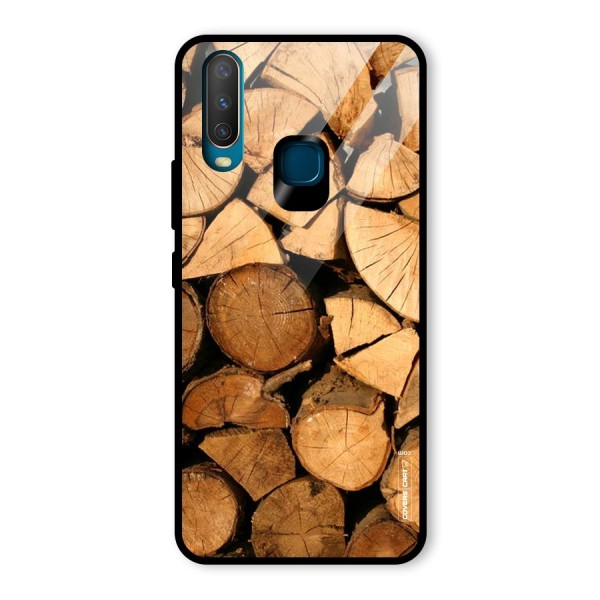 Wooden Logs Glass Back Case for Vivo Y12