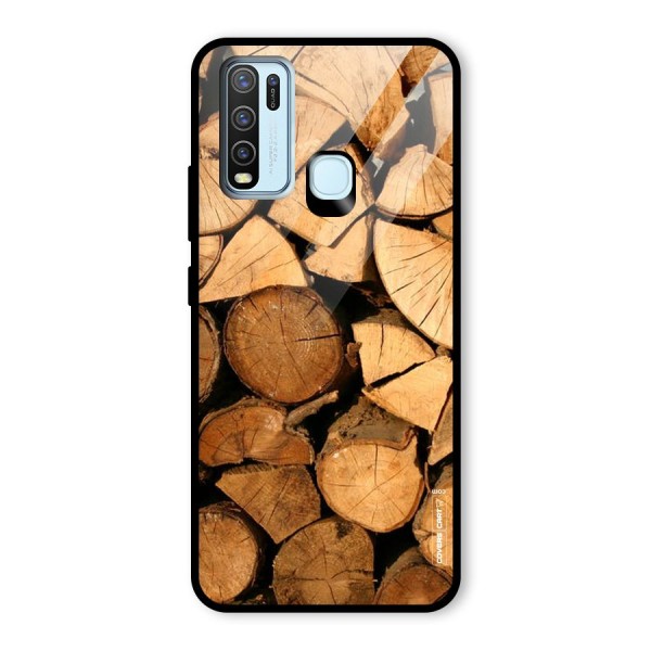 Wooden Logs Glass Back Case for Vivo Y30