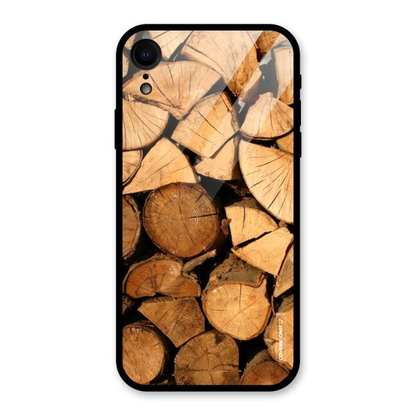 Wooden Logs Glass Back Case for XR