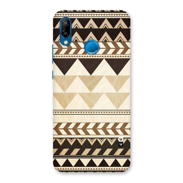 Wooden Printed Chevron Back Case for Huawei P20 Lite