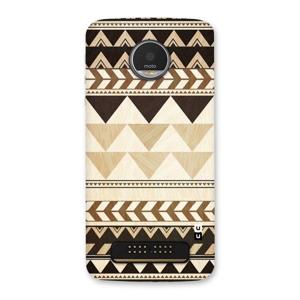 Wooden Printed Chevron Back Case for Moto Z Play