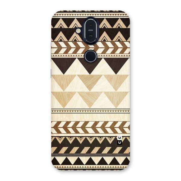 Wooden Printed Chevron Back Case for Nokia 8.1