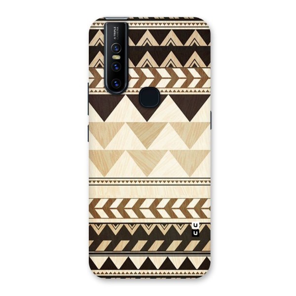 Wooden Printed Chevron Back Case for Vivo V15