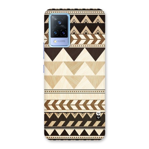 Wooden Printed Chevron Back Case for Vivo V21 5G