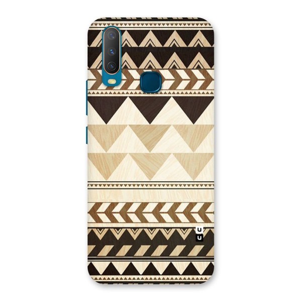 Wooden Printed Chevron Back Case for Vivo Y12