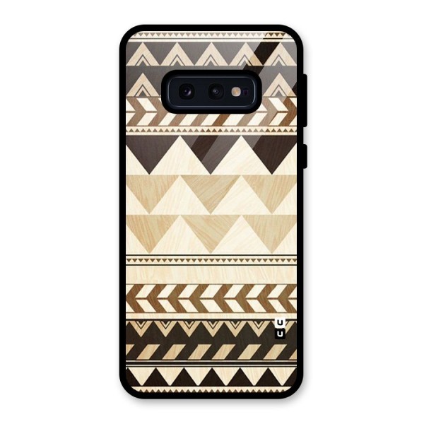 Wooden Printed Chevron Glass Back Case for Galaxy S10e