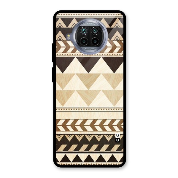 Wooden Printed Chevron Glass Back Case for Mi 10i