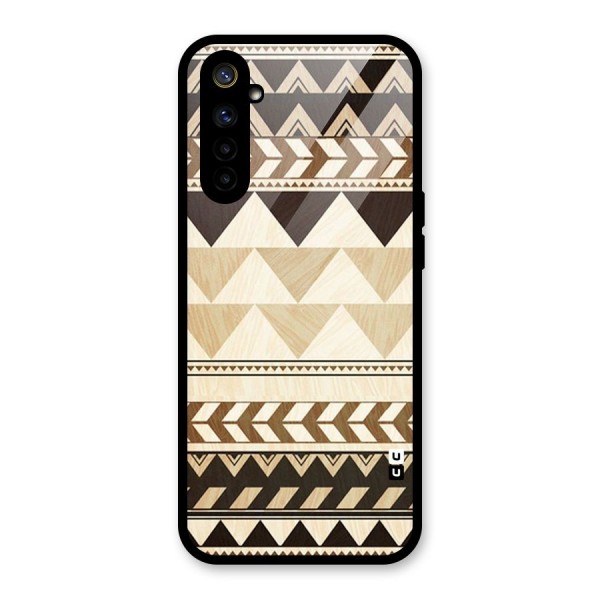 Wooden Printed Chevron Glass Back Case for Realme 6