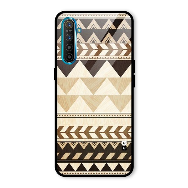 Wooden Printed Chevron Glass Back Case for Realme XT