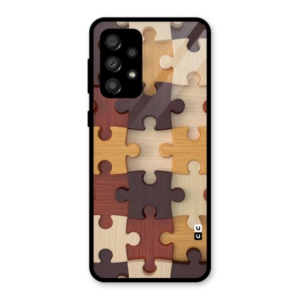 Wooden Puzzle (Printed) Glass Back Case for Galaxy A32