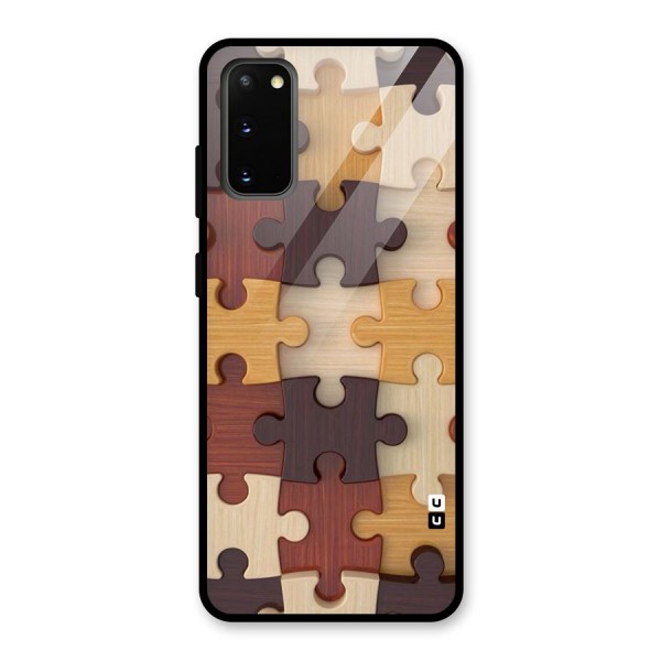 Wooden Puzzle (Printed) Glass Back Case for Galaxy S20