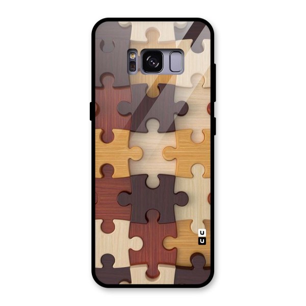 Wooden Puzzle (Printed) Glass Back Case for Galaxy S8