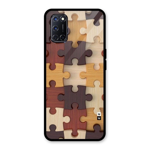 Wooden Puzzle (Printed) Glass Back Case for Oppo A52