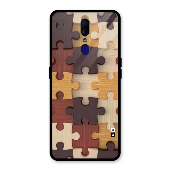 Wooden Puzzle (Printed) Glass Back Case for Oppo F11