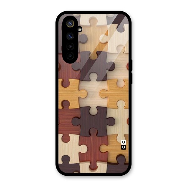 Wooden Puzzle (Printed) Glass Back Case for Realme 6