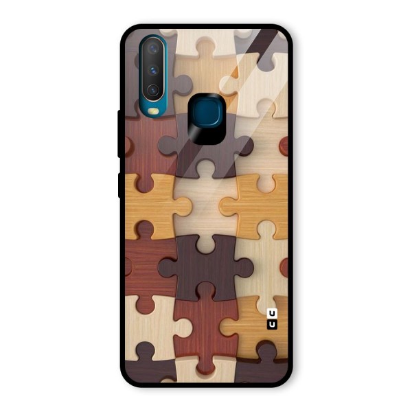 Wooden Puzzle (Printed) Glass Back Case for Vivo Y12