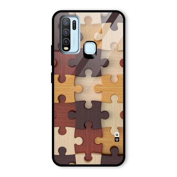 Wooden Puzzle (Printed) Glass Back Case for Vivo Y30