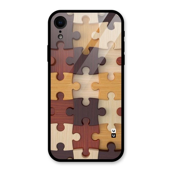 Wooden Puzzle (Printed) Glass Back Case for XR