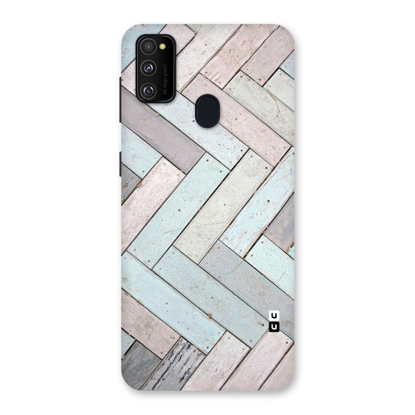 Wooden ZigZag Design Back Case for Galaxy M21