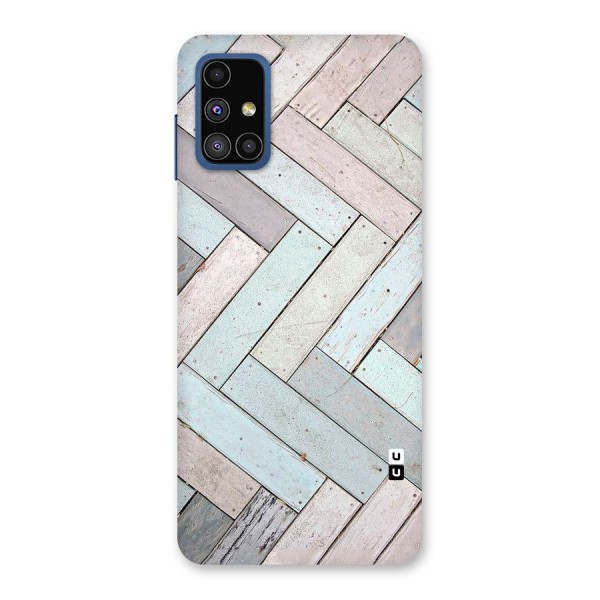 Wooden ZigZag Design Back Case for Galaxy M51