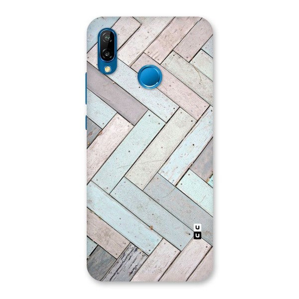 Wooden ZigZag Design Back Case for Huawei P20 Lite